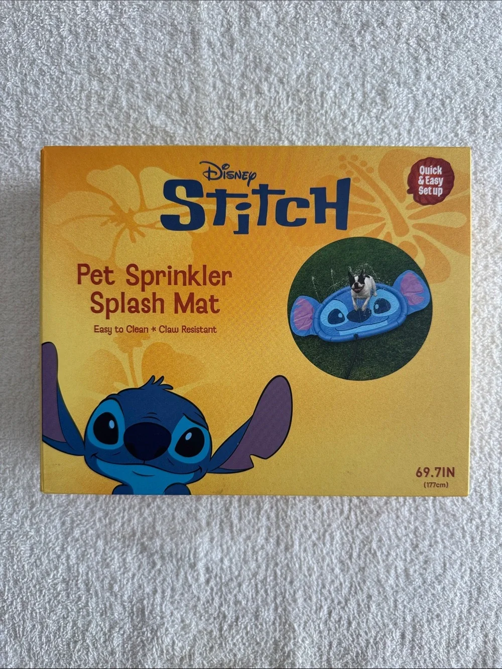 Disney Stitch Pet Sprinkler Splash Mat - Blue and Purple Accents